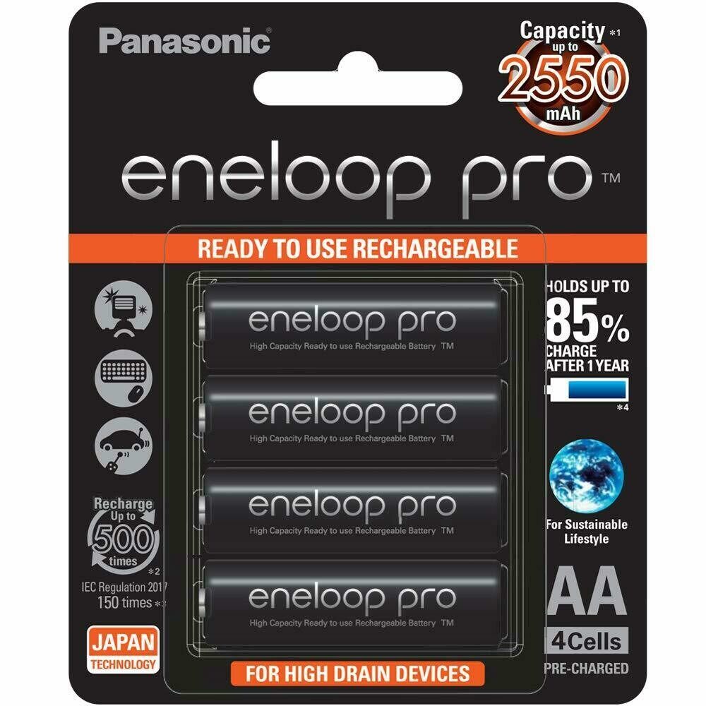 Panasonic Eneloop AA Pro Rechargeable Battery 2550mAh (Pack of 4)