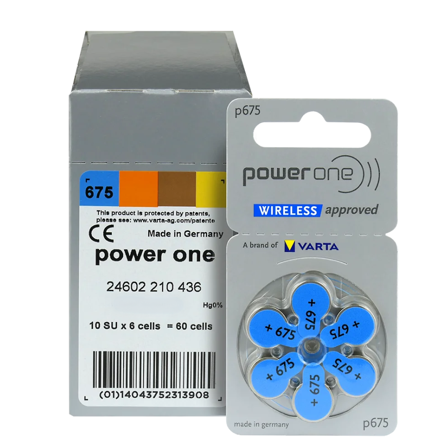 PowerOne Zinc Air P675 Hearing Aid Battery